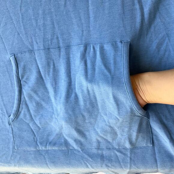 L.L.Bean Women Dress size S Long Sleeve Hoodie KneeLength Pullover Casual Blue - Picture 5 of 8